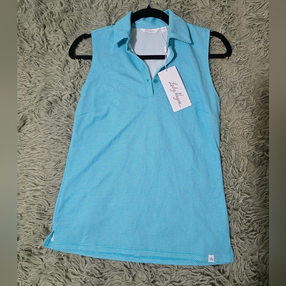 NWT Lady Hagen Blue Sleeveless Top